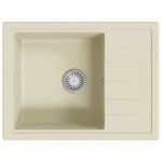 Vidaxl �vier de cuisine avec trou de trop - plein ovale beige granit