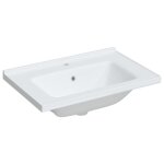Vidaxl Évier salle de bain blanc 71x48x19, 5 cm rectangulaire céramique Vidaxl Évier salle de bain blanc 71x48x19, 5 cm rectangulaire céramique
