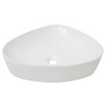 Vidaxl �vier triangulaire c�ramique blanc 50, 5 x 41 x 12 cm