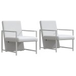 Vidaxl fauteuils lot de 2 avec cadre chrom� blanc similicuir