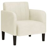 Vidaxl fauteuil avec accoudoirs crme 54 cm velours
