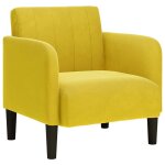 Vidaxl fauteuil avec accoudoirs jaune 54 cm velours