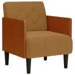 Vidaxl fauteuil avec accoudoirs marron 55 cm velours