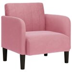 Vidaxl fauteuil avec accoudoirs rose 54 cm velours