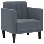 Vidaxl fauteuil avec accoudoirs velours gris fonc� 53 cm