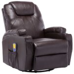 Vidaxl fauteuil � bascule de massage marron similicuir