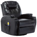 Vidaxl fauteuil � bascule de massage noir similicuir