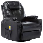 Vidaxl fauteuil à bascule de massage noir similicuir Vidaxl fauteuil à bascule de massage noir similicuir