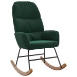 Vidaxl fauteuil � bascule velours vert fonc�