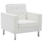 Vidaxl fauteuil blanc 75x70x75 cm similicuir