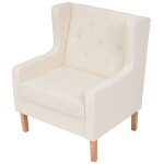 Vidaxl fauteuil blanc crme tissu