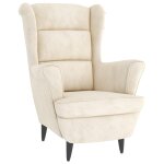 Vidaxl fauteuil blanc crme velours