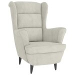 Vidaxl fauteuil blanc cr�me velours