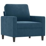 Vidaxl fauteuil bleu 60 cm velours