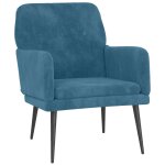 Vidaxl fauteuil bleu 62x79x79 cm velours