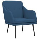 Vidaxl fauteuil bleu 63x76x80 cm tissu