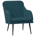 Vidaxl fauteuil bleu 63x76x80 cm velours