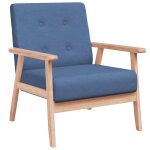 Vidaxl fauteuil bleu tissu
