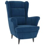 Vidaxl fauteuil bleu velours Vidaxl fauteuil bleu velours