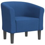 Vidaxl chaise cabriolet bleu tissu