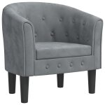 Vidaxl chaise cabriolet gris fonc� velours