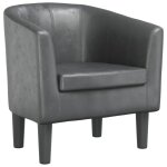 Vidaxl fauteuil gris similicuir