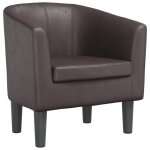 Vidaxl fauteuil marron similicuir