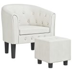 Vidaxl chaise cabriolet avec repose - pied blanc similicuir
