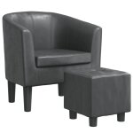 Vidaxl fauteuil avec repose - pied gris similicuir