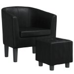 Vidaxl fauteuil avec repose - pied noir similicuir