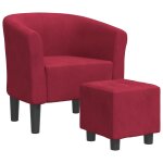 Vidaxl chaise cabriolet avec repose - pied rouge bordeaux velours