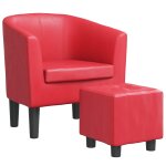 Vidaxl fauteuil avec repose - pied rouge similicuir