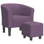 Vidaxl chaise cabriolet avec repose - pied violet tissu