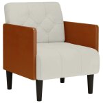 Vidaxl fauteuil canap� avec accoudoirs couleur cr�me 55 cm velours