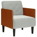 Vidaxl fauteuil canap� avec accoudoirs gris clair 55 cm velours