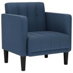 Vidaxl fauteuil canap� avec accoudoirs tissu bleu 53 cm