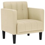 Vidaxl fauteuil canap� avec accoudoirs tissu cr�me 53 cm