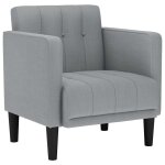 Vidaxl fauteuil canap� avec accoudoirs tissu gris clair 53 cm