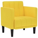 Vidaxl fauteuil canap� avec accoudoirs tissu jaune clair 53 cm