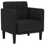 Vidaxl fauteuil canap� avec accoudoirs tissu noir 53 cm