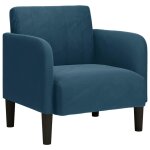 Vidaxl fauteuil canap� avec accoudoirs velours bleu 54 cm