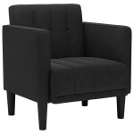 Vidaxl fauteuil canap� avec accoudoirs velours noir 53 cm
