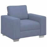 Vidaxl fauteuil canap� bleu 100x77x82 cm en tissu velours c�tel�