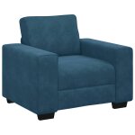 Vidaxl fauteuil canap� bleu 100x77x82 cm velours