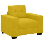 Vidaxl fauteuil canap� jaune 100x78x80 cm velours