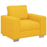 Vidaxl fauteuil / canap� jaune clair 100x77x82 cm en tissu velours c�tel�