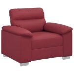 Vidaxl fauteuil canap� rouge bordeaux 100x81x84 cm en similicuir