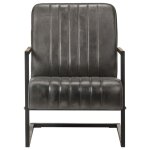 Vidaxl chaise de canapé cantilever gris délavé cuir véritable Vidaxl chaise de canapé cantilever gris délavé cuir véritable