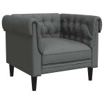 Vidaxl fauteuil chesterfield gris fonc� tissu
