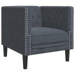 Vidaxl fauteuil chesterfield gris fonc� velours